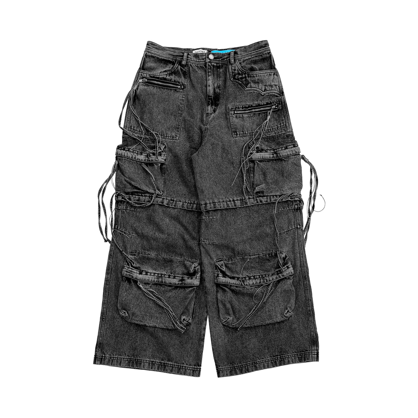 MUZE TURQUOISE LBEL × FACCIES - 【MULTI-POCKET DENIM CARGO(CHARCOAL) 】ミューズ ファッチーズ マルチポケット カーゴ デニム チャコール
