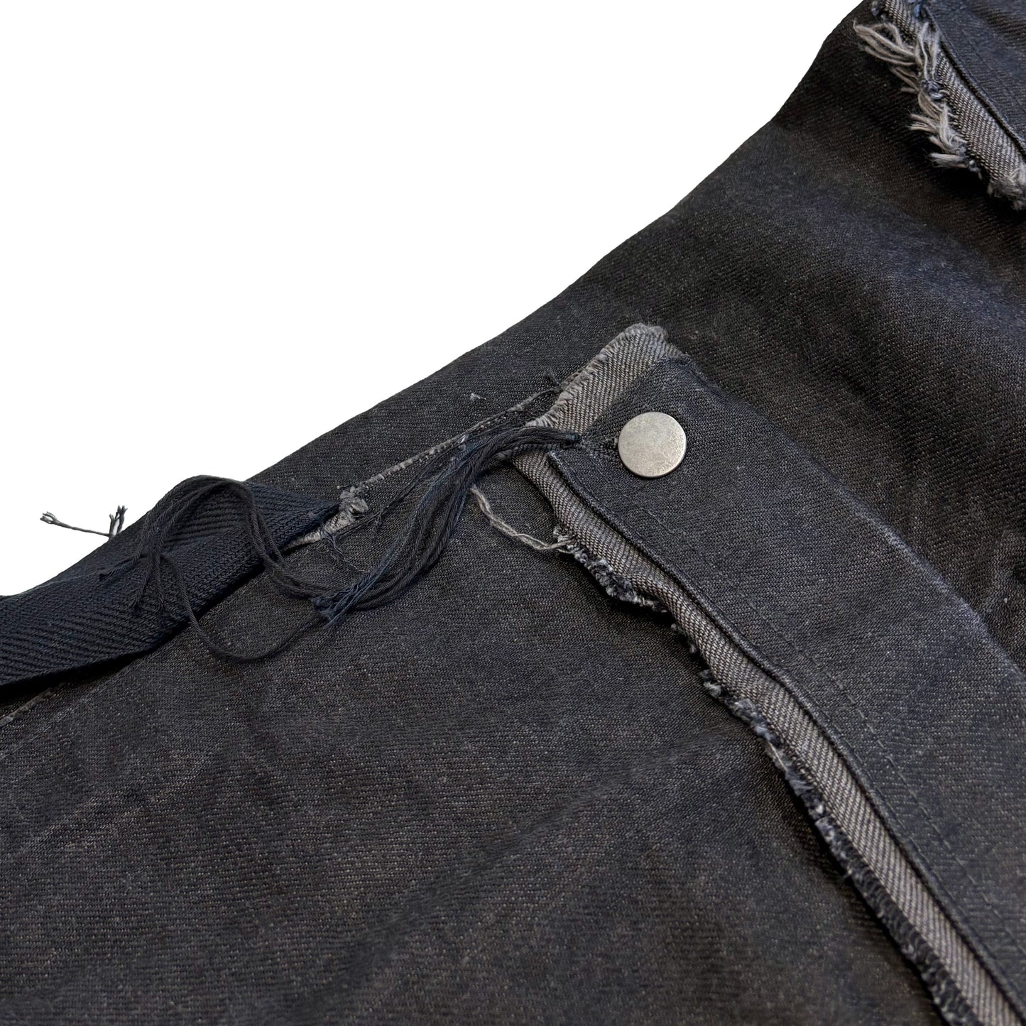 MINUS -【Slash Seam Twist Cargo Jeans(NOIR)(AGED BLACK)】マイナス スラッシュ ツイスト カーゴ ジーンズ ブラック