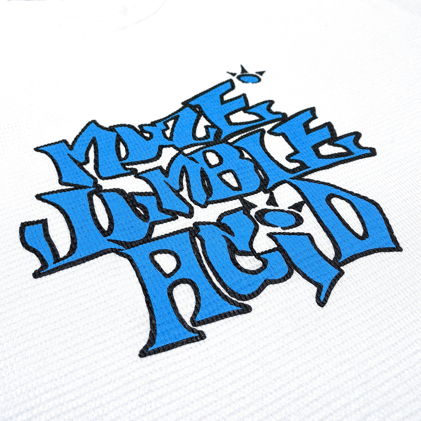 MUZE BLACK LABEL -【MUZE JUMBLE ACID THERMAL L/S TEE(WHITE)】ミューズ サーマル ワッフル Tシャツ ダメージ ホワイト