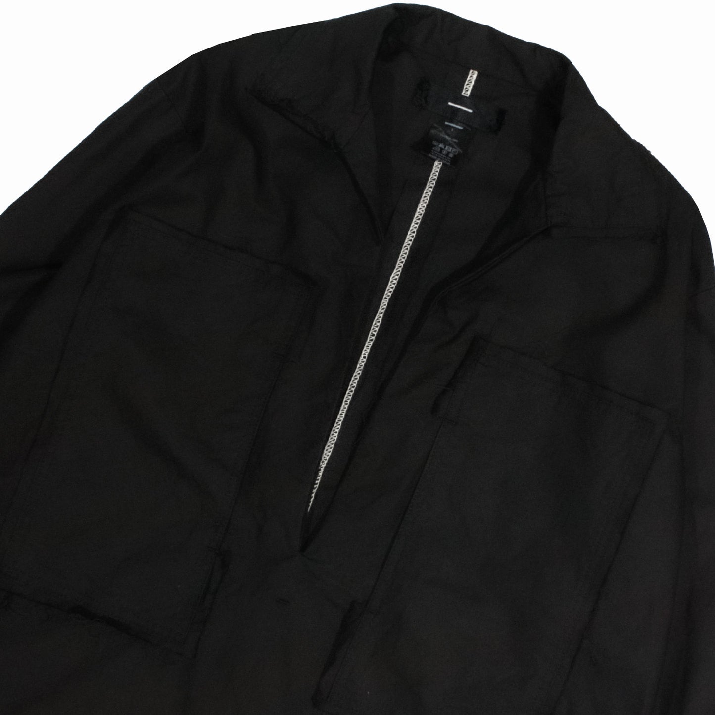 MINUS -【Slash Seam Army Pull(HORCE CLOTH)(BLACK)】マイナス スキッパー シャツ ブラック