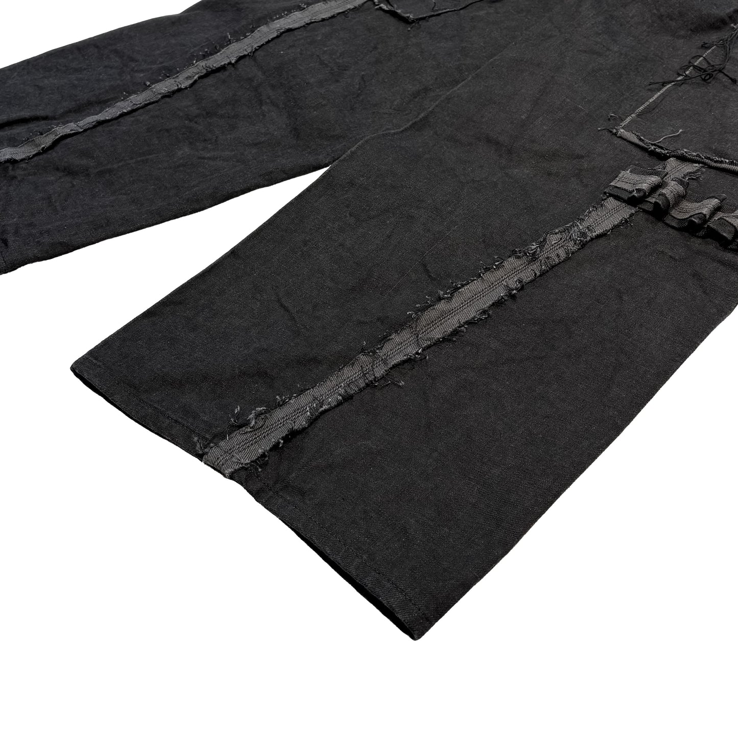 MINUS -【Slash Seam Twist Cargo Jeans(NOIR)(AGED BLACK)】マイナス スラッシュ ツイスト カーゴ ジーンズ ブラック