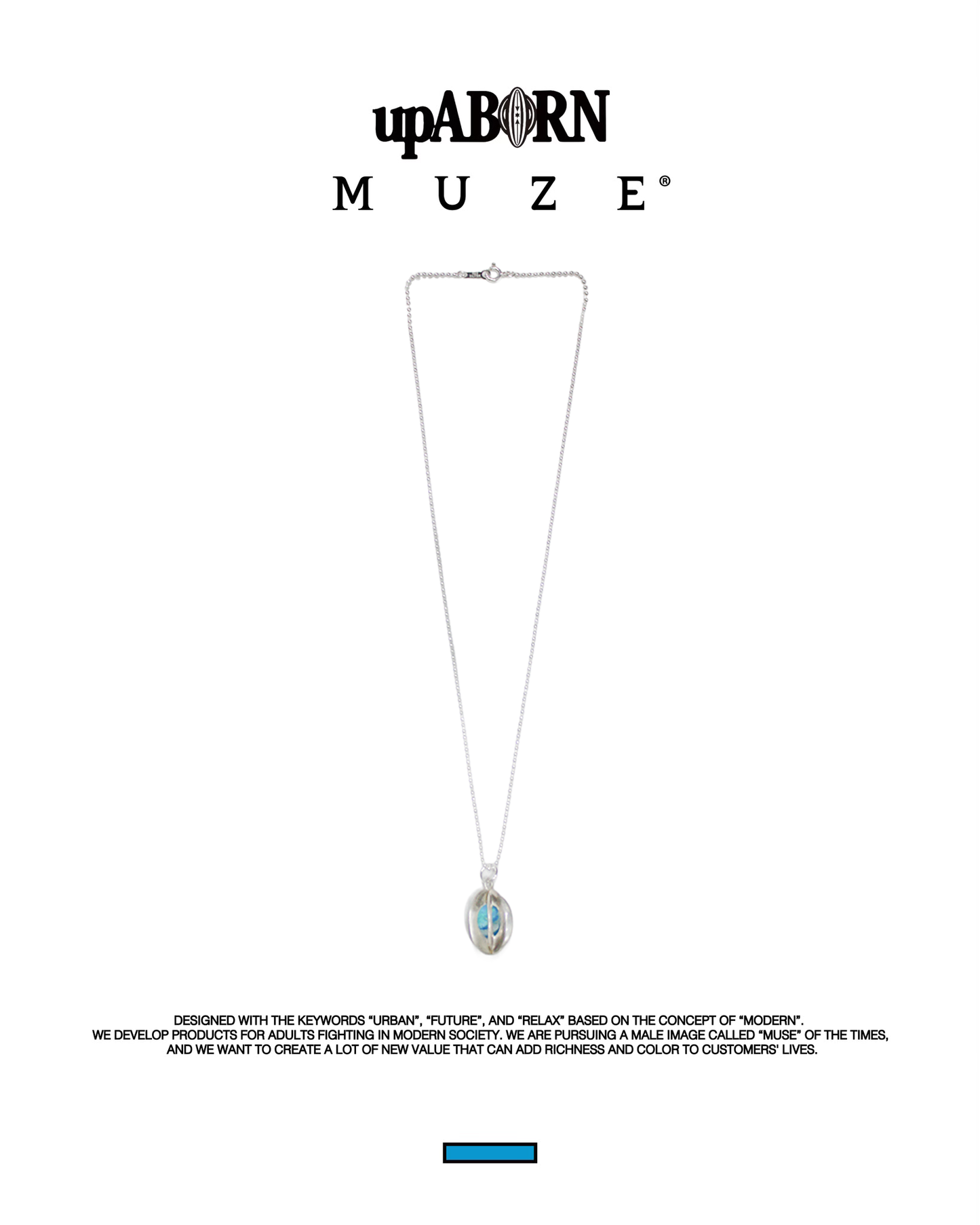 MUZE®︎ × upABORN -SILVER SEED NECKLACE(SILVER SILVER×BLUE)ミューズ アパボン シルバー シード ネックレス