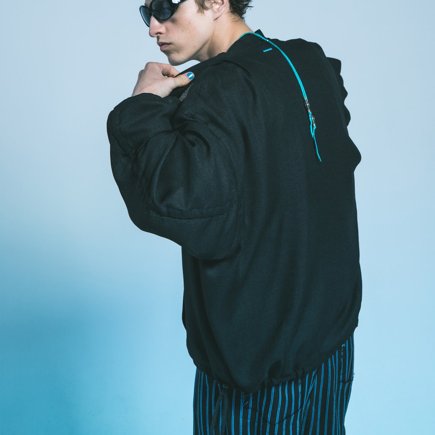 MUZE TURQUOISE LABEL - LIGHT BOMBER BLOUSON(BLACK)ミューズ 2023年春夏 ブルゾン ブラック