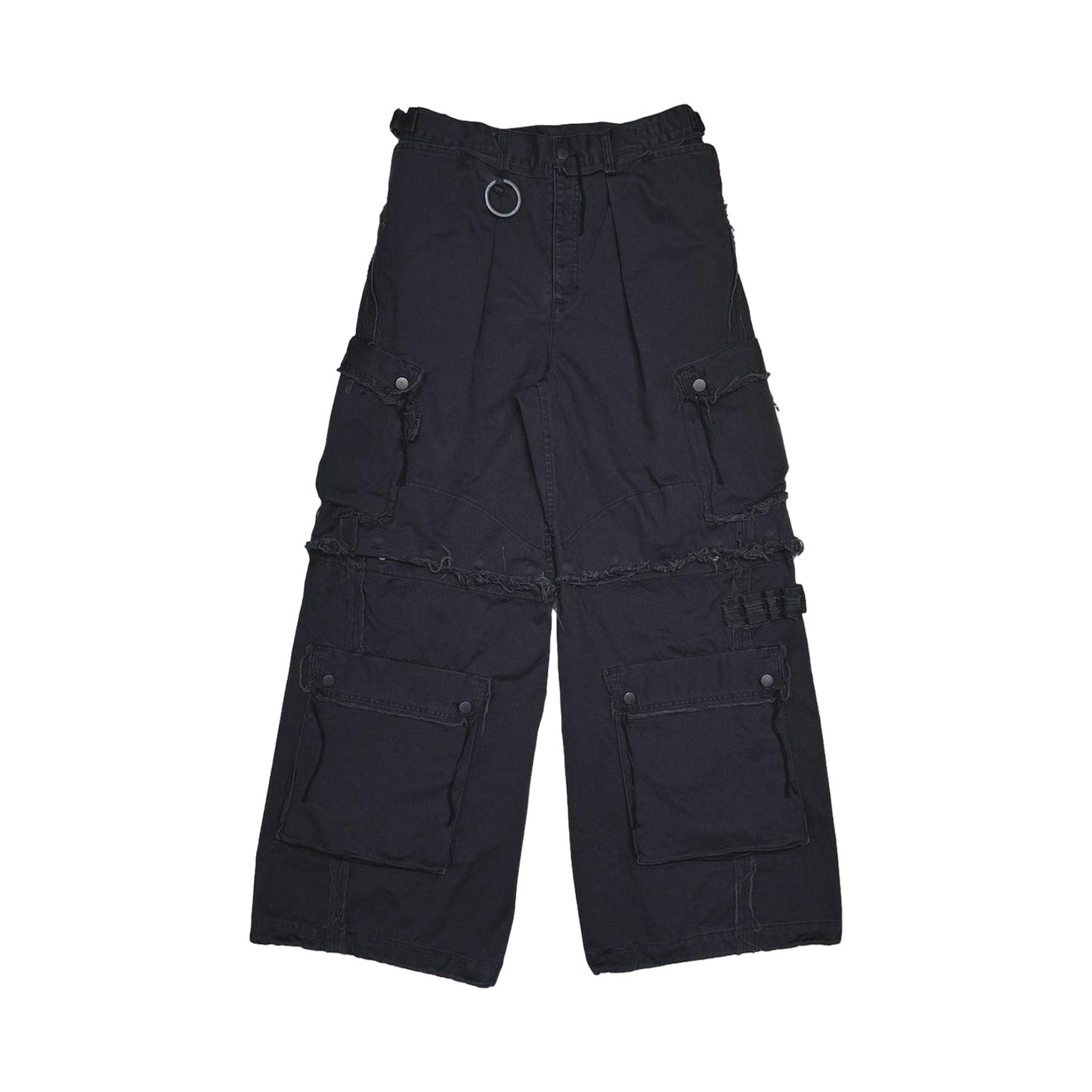 MINUS -【Slash Seam Twist Cargo Pants(AGED TWILL)(AGED BLACK)】マイナス カーゴ パンツ チノ ブラック