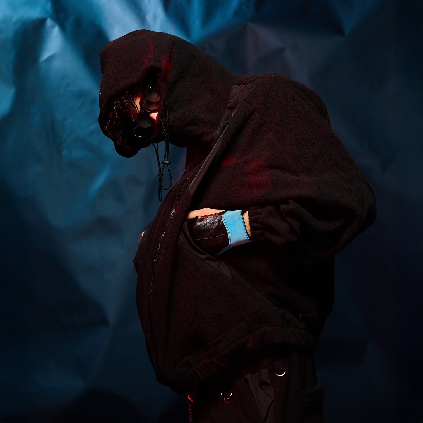 MUZE TURQUOISE LABEL -【HOODED FLEECE BLOUSON(BLACK)】ミューズ フード フリース ブルゾン ブラック
