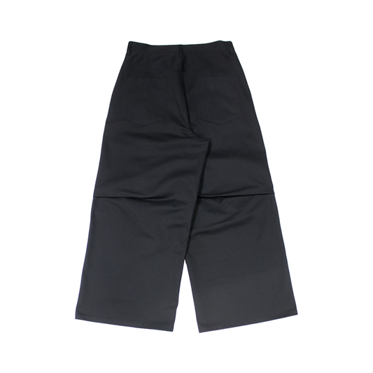 MUZE®︎ -【SULFUR-DYED CHINO CROSS WIDE TROUSERS (BLACK×BLACK)】硫化染 チノ クロス トラウザー ブラック