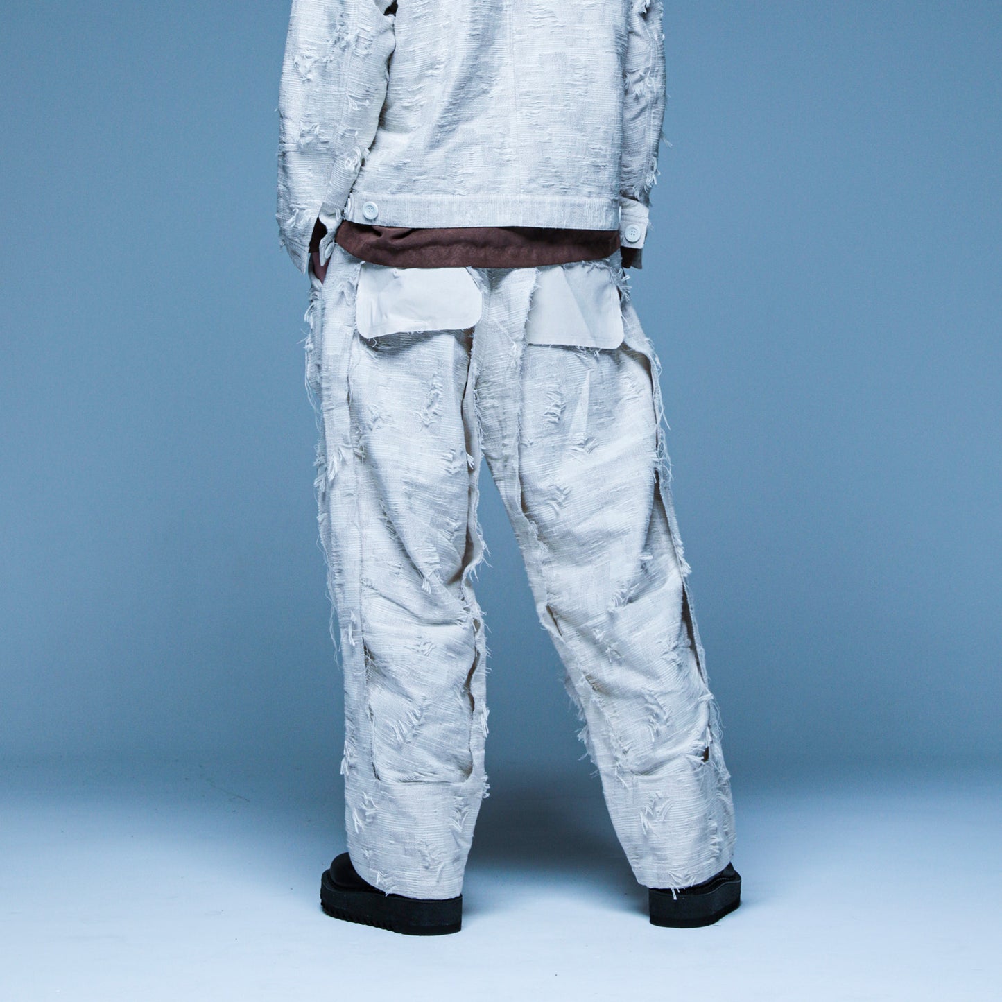MUZE TURQUOISE LABEL - ×MINUS CUT JACQUARD 3D TROUSERS(OFF WHITE)ミューズ マイナス カットジャガード トラウザー オフホワイト