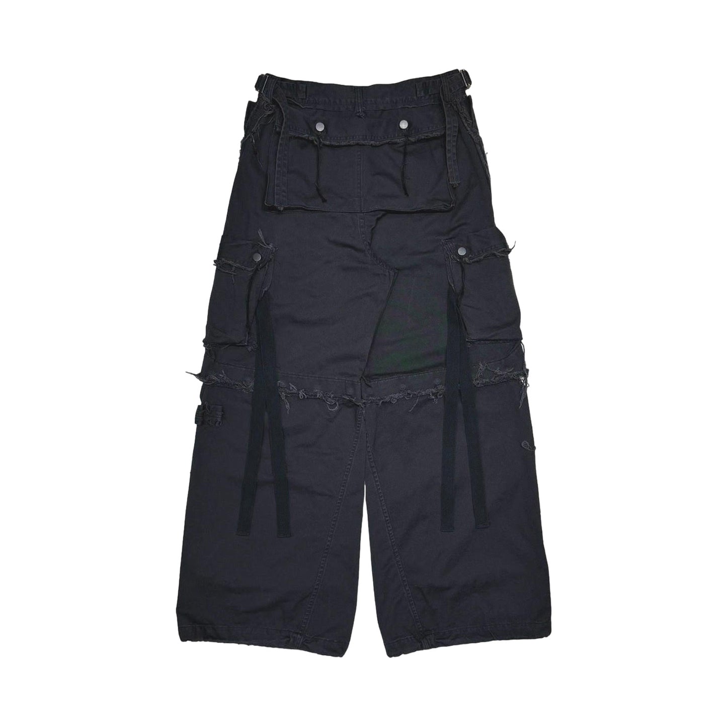 MINUS -【Slash Seam Twist Cargo Pants(AGED TWILL)(AGED BLACK)】マイナス カーゴ パンツ チノ ブラック