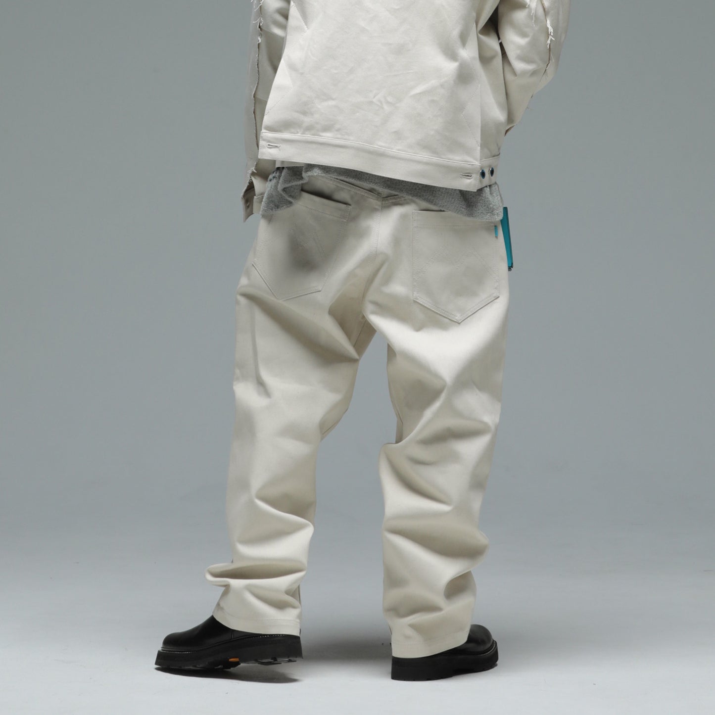 MUZE TURQUOISE LABEL - HEM SLIT WIDE DENIM TROUSERS(WHITE)ミューズ ヘムスリット デニム トラウザー ワイド ホワイト