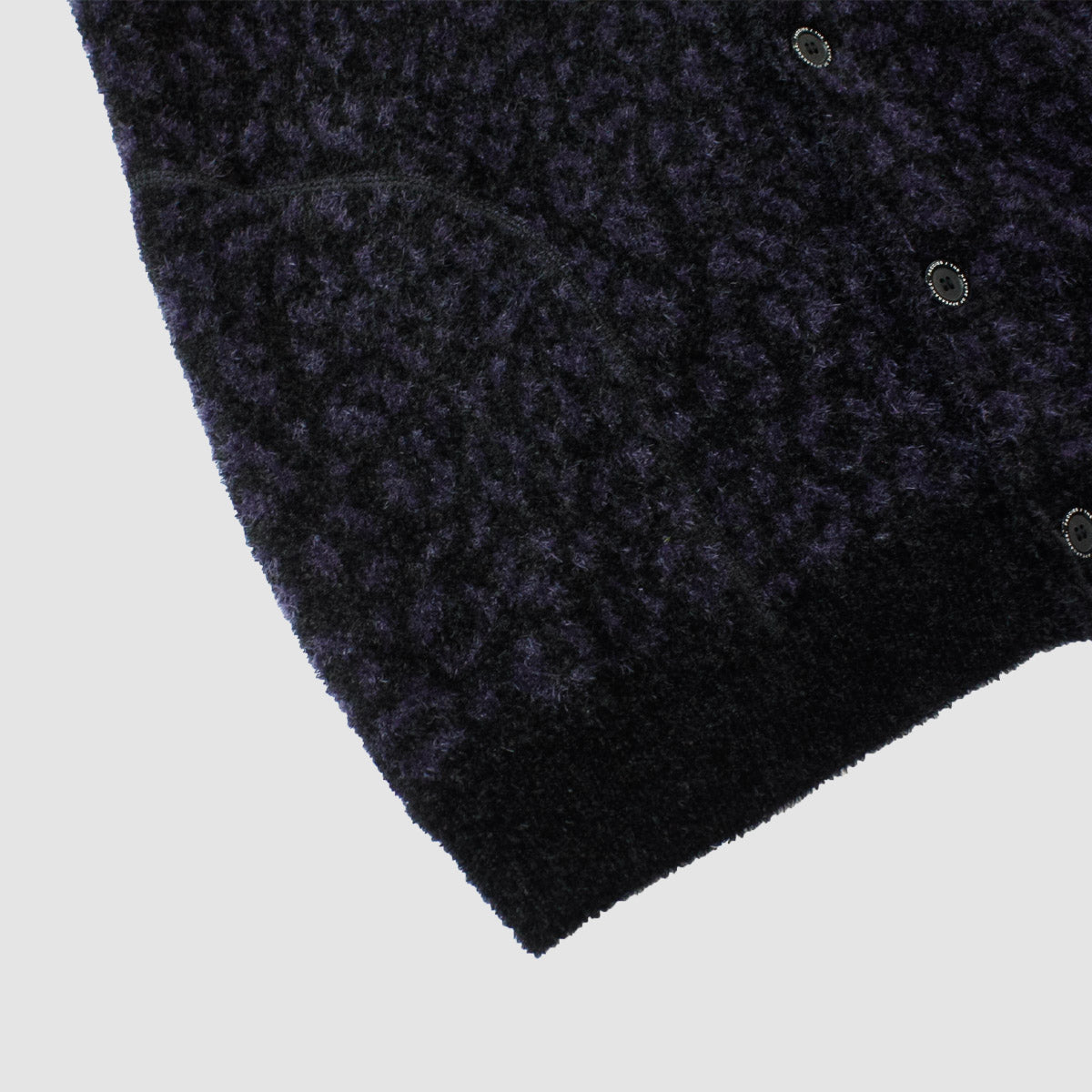 MUZE TURQUOISE LABEL × FACCIES - EX Animal Feather Jqd CD(BLACK)ミューズ 2023年秋冬 ファッチーズ レオパード カーディガン ブラック