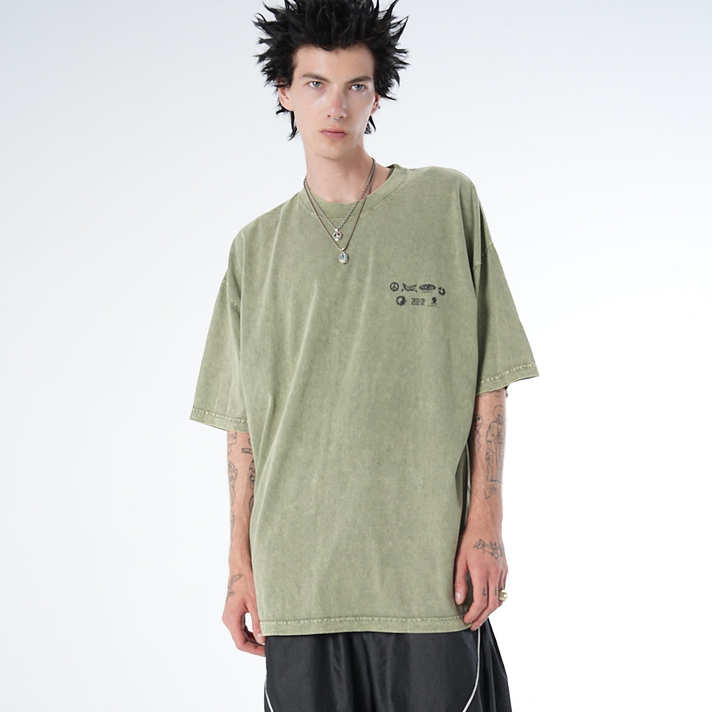 MUZE BLACK LABEL -【MUZE 24HOUR PARTY PEOPLE MINERAL WASH T-SH(MATCHA)】ミューズ ミネラル ウォッシュ Tシャツ マッチャ グリーン