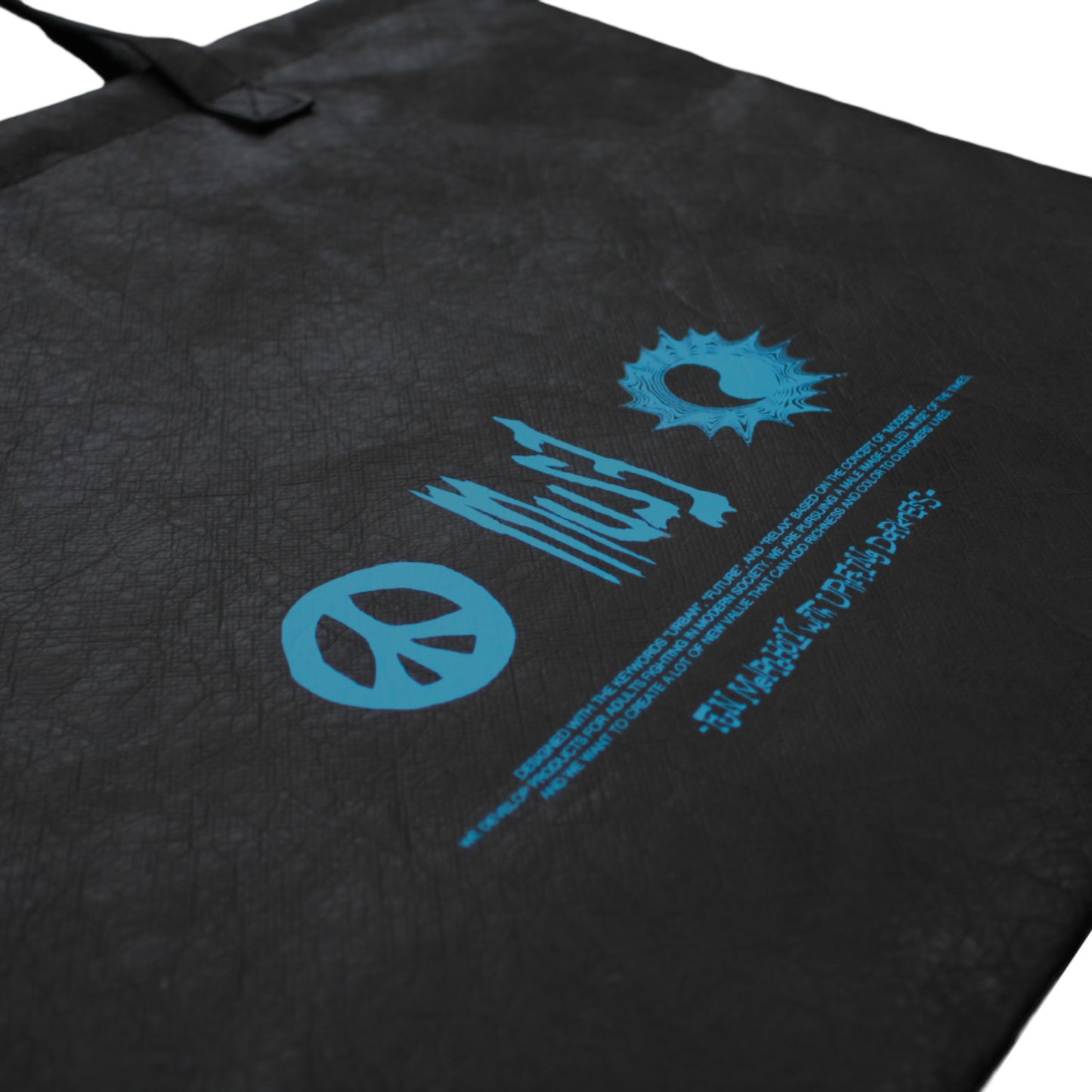 MUZE -【MUZE Tyveck®︎ PURSE TOTE BAG(BLACK×TURQUOISE)】ミューズ タイベック 巾着 トート バッグ ブラック ターコイズ