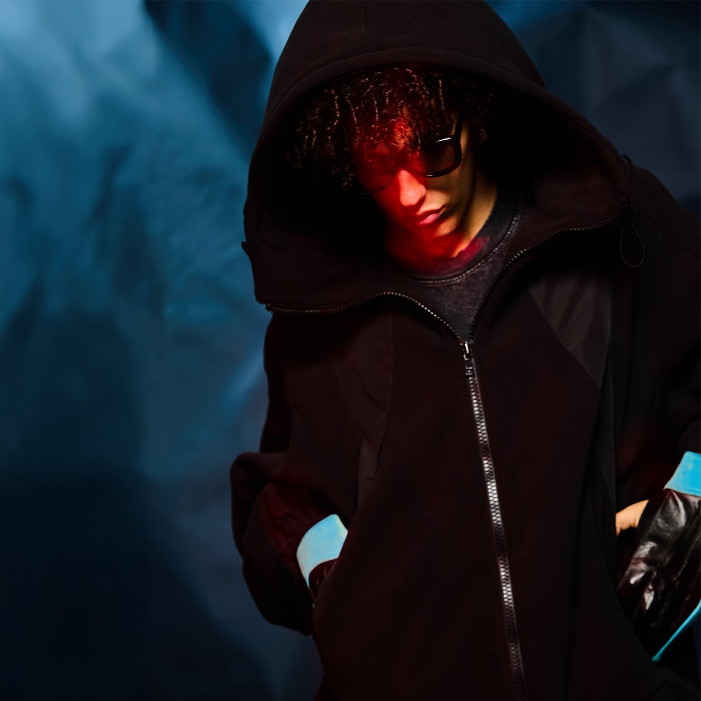 MUZE TURQUOISE LABEL -【HOODED FLEECE BLOUSON(BLACK)】ミューズ フード フリース ブルゾン ブラック