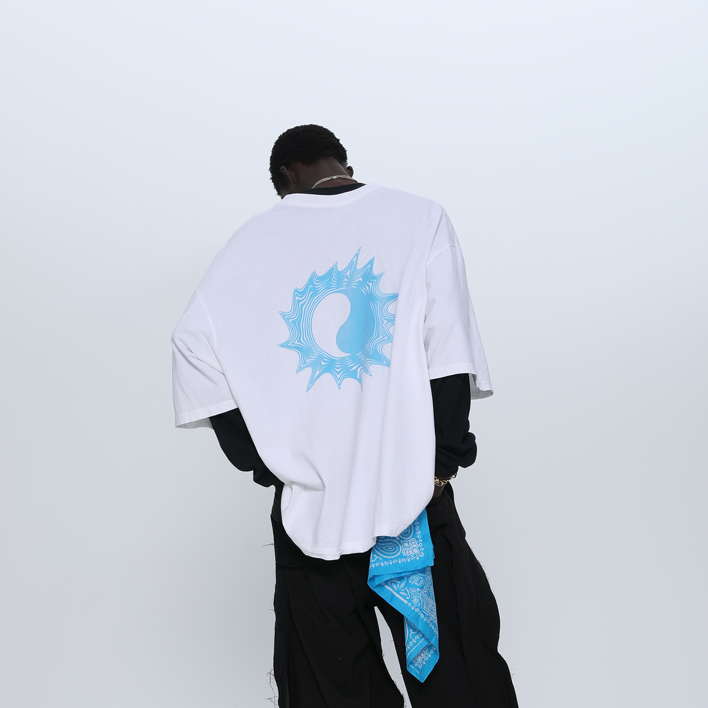 MUZE BLACK LABEL -【ACID YIN-YANG FLOCKY PRINT T-SH(WHITE)】ミューズ インヤン Tシャツ フロッキー ホワイト