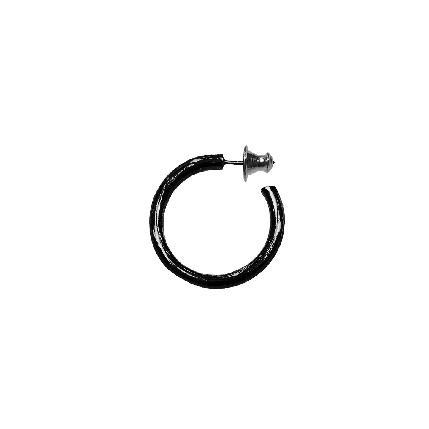 MUZE -【CIRCLE EARRINGS(GUNMETAL BLACK)】ミューズ ロゴ ピアス サークル SV925 ガンメタル ブラック