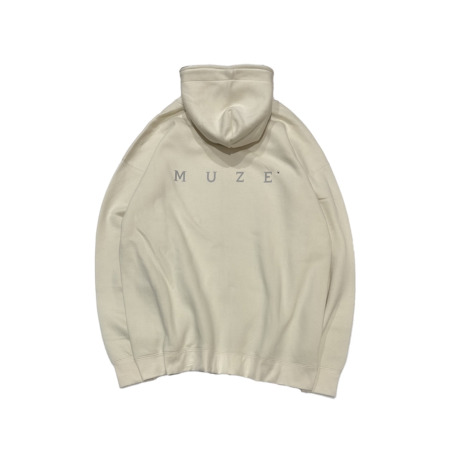 MUZE BLACK LABEL -【MUZE® LOGO REFLECTOR ZIP PK(CREAM)】ミューズ リフレクター ロゴ ジップ パーカー クリーム