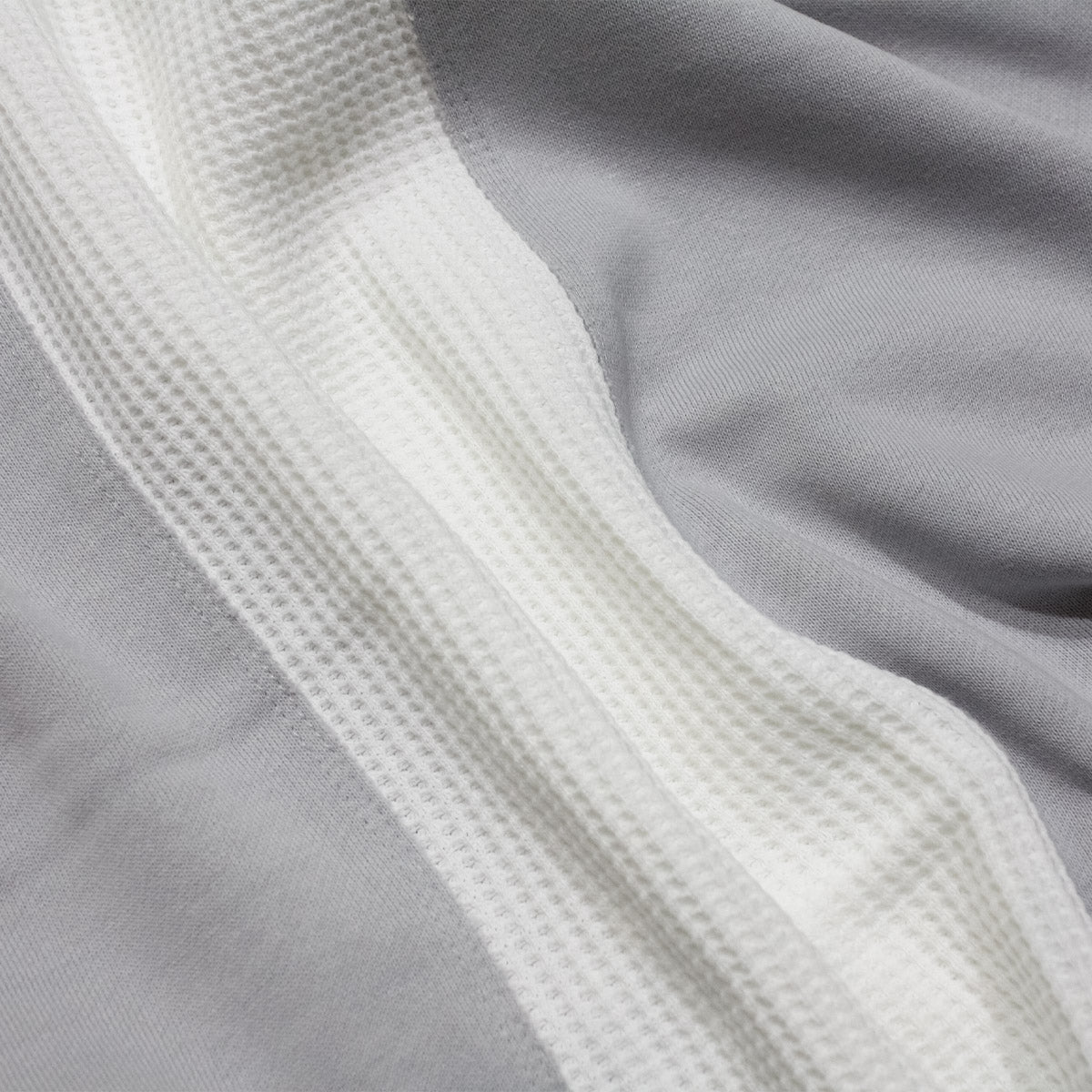 MUZE TURQUOISE LABEL - 【STRIPE HENRY NECK WAFFLE SWEAT】(WHITE×GRAY)ミューズ ヘンリーネック ワッフル スウェット ホワイト グレー