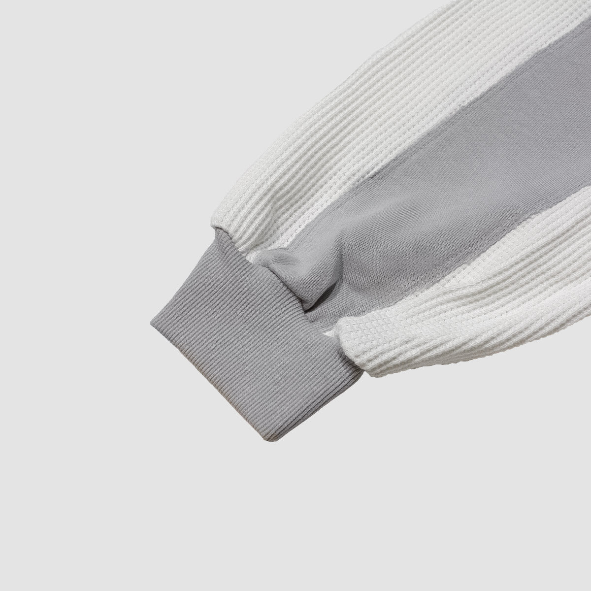 MUZE TURQUOISE LABEL - 【STRIPE HENRY NECK WAFFLE SWEAT】(WHITE×GRAY)ミューズ ヘンリーネック ワッフル スウェット ホワイト グレー