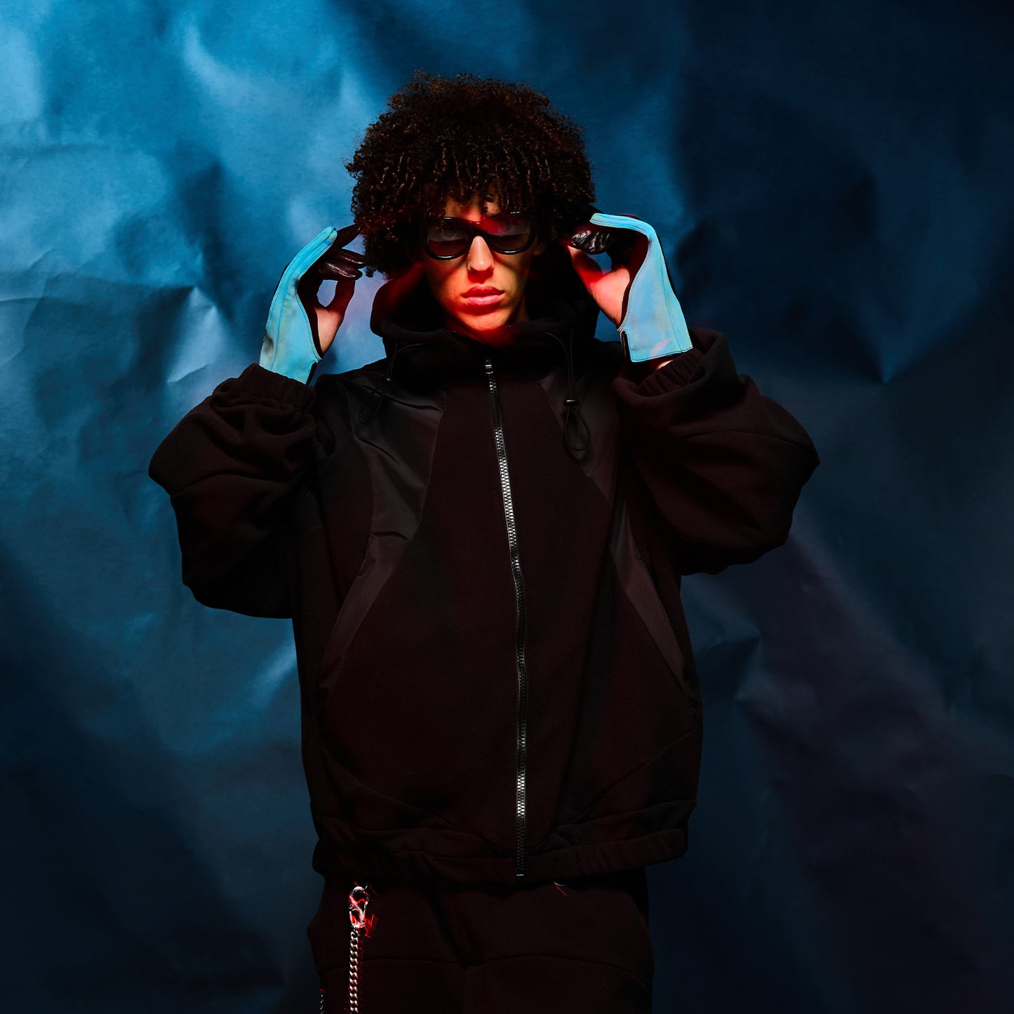 MUZE TURQUOISE LABEL -【HOODED FLEECE BLOUSON(BLACK)】ミューズ フード フリース ブルゾン ブラック