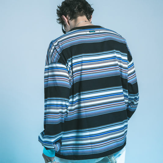 MUZE TURQUOISE LABEL - BORDER LS TEE(BROWN×BLACK)ミューズ ボーダー ロング Tシャツ(ブラウン×ブラック)