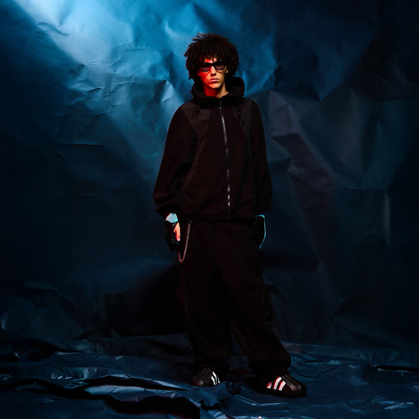 MUZE TURQUOISE LABEL -【HOODED FLEECE BLOUSON(BLACK)】ミューズ フード フリース ブルゾン ブラック
