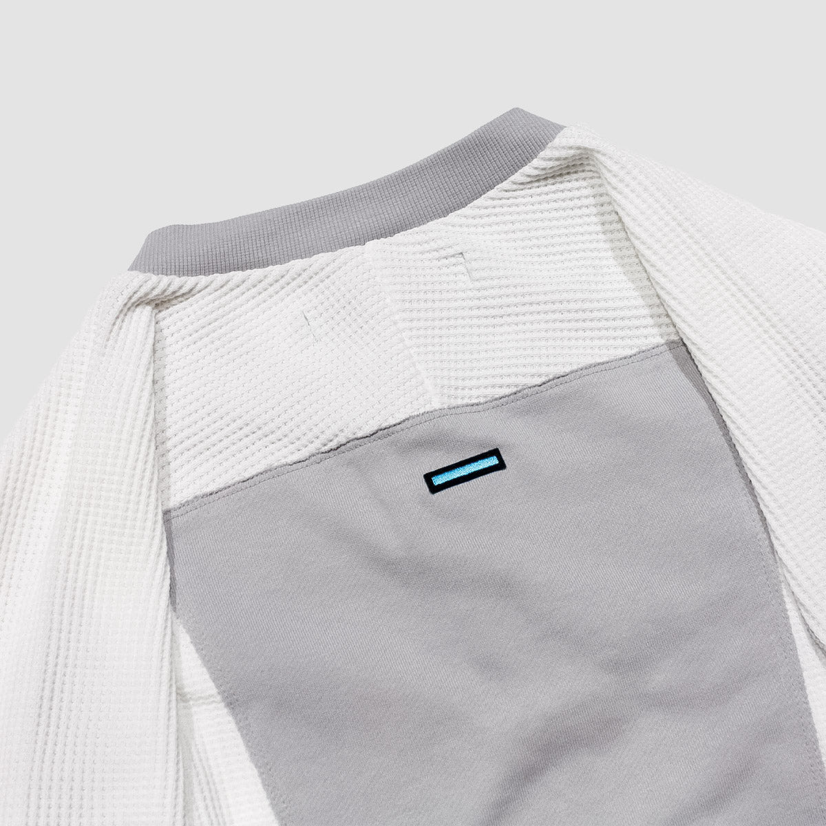 MUZE TURQUOISE LABEL - 【STRIPE HENRY NECK WAFFLE SWEAT】(WHITE×GRAY)ミューズ ヘンリーネック ワッフル スウェット ホワイト グレー