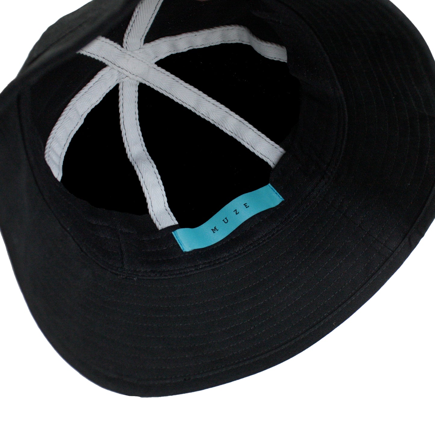 MUZE -【MUZE EMBROIDERY SAILOR HAT(MUZE LOGO / BLACK × TURQUOISE )】ミューズ セーラーハット 刺繍 ロゴ ブラック ターコイズ