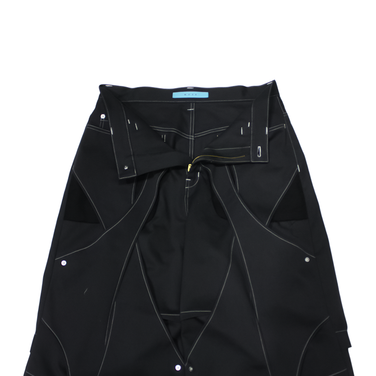 【先行受注】MUZE®︎ TURQUOISE LABEL -【SULFUR-DYED CHINO CROSS WIDE TROUSERS (BLACK×WHITE)】硫化染 チノ クロス ワイド トラウザー ブラック ホワイト