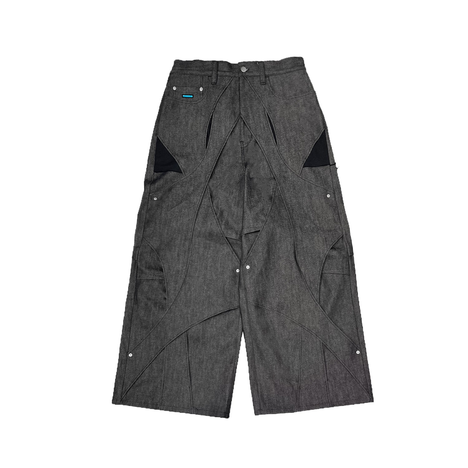 MUZE®︎ TURQUOISE LABEL -【RIDGED DENIM CROSS WIDE TROUSERS(BLACK