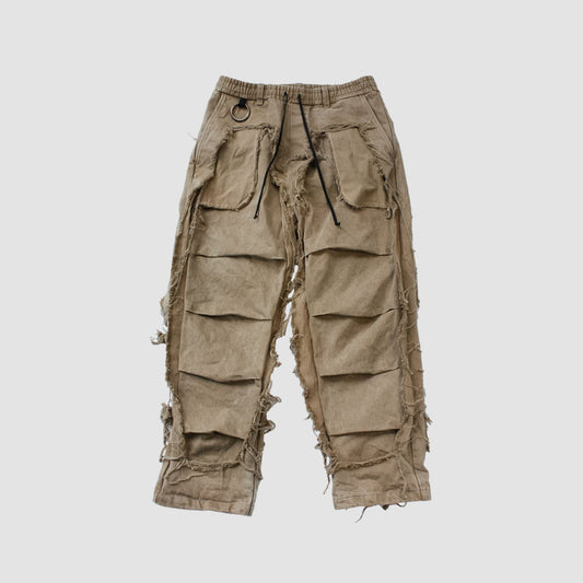 MUZE TURQUOISE LABEL - ×MINUS DENIM 3D TROUSERS(VEGETABLE DYE) (DUST BEIGE)ミューズ マイナス デニム トラウザー 草木染め ダストベージュ