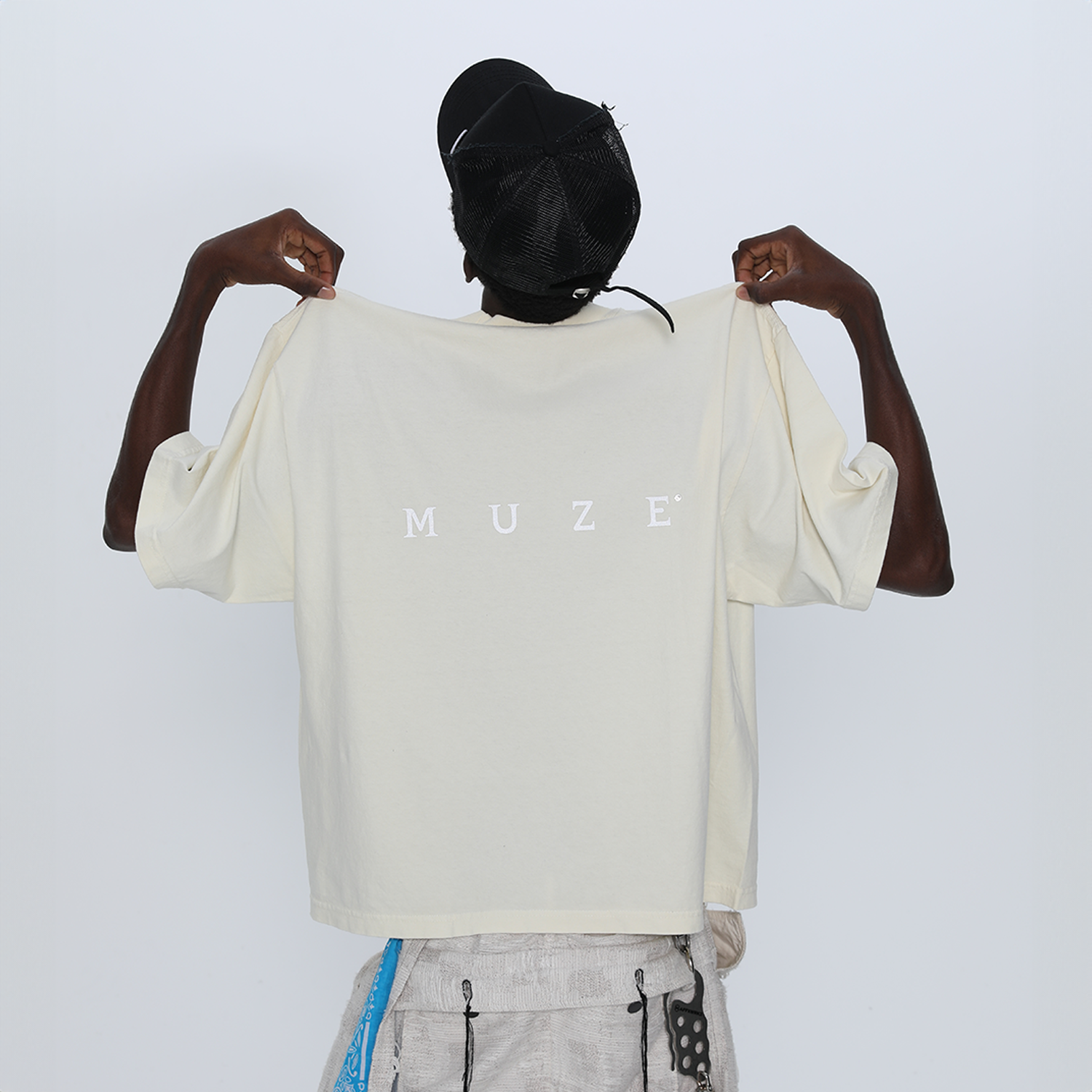 MUZE BLACK LABEL -【MUZE® LOGO REFLECTOR T-SH(NATURAL)】ミューズ ロゴ Tシャツ リフレクター  ナチュラル