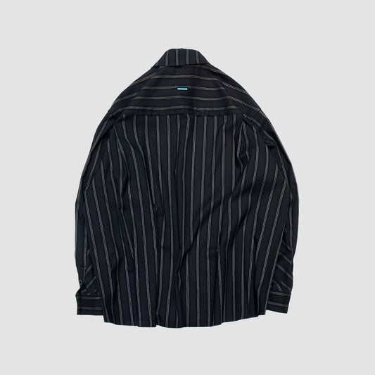 MUZE TURQUOISE LABEL - VILOFT® STRIPE SH(BLACK)ミューズ ストライプ シャツ ブラック