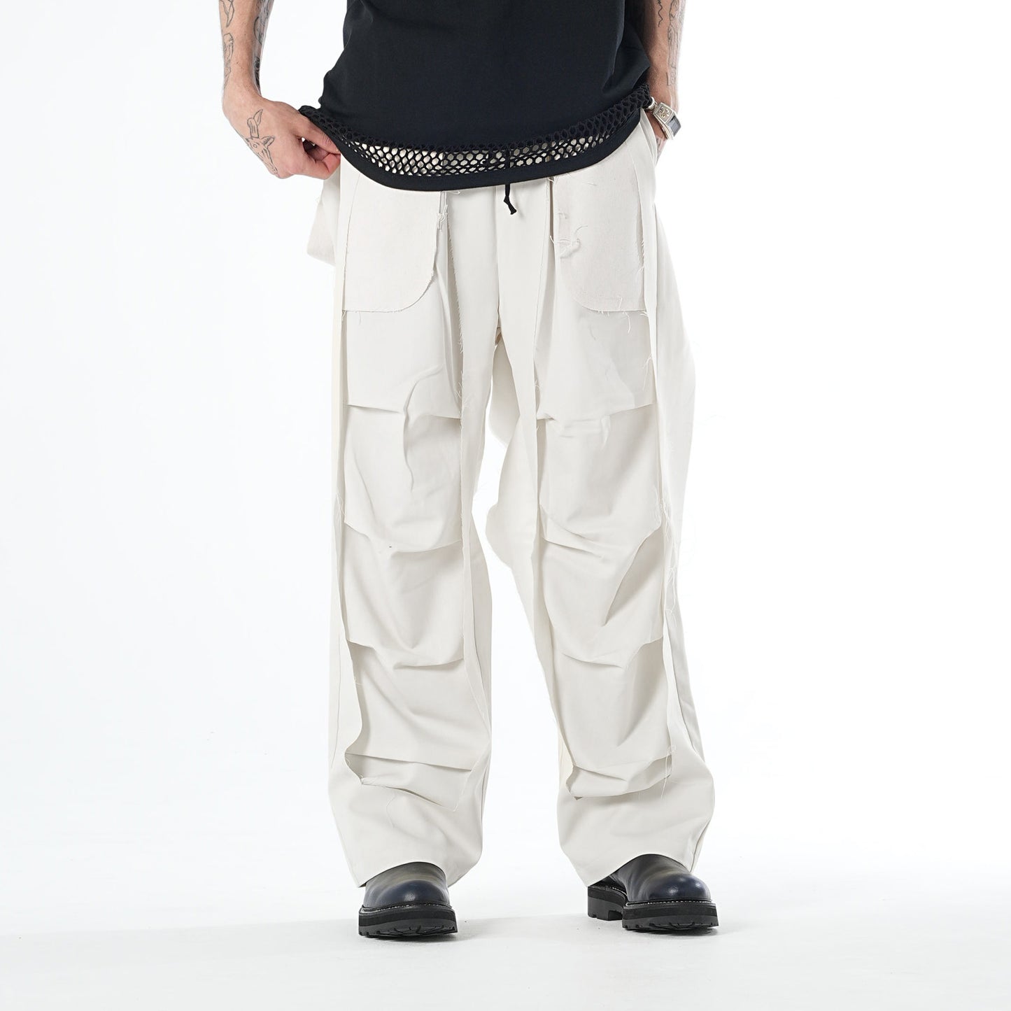 MUZE TURQUOISE LABEL - 【COTTEN DYED TWILL 3D TROUSERS(WHITE)】ミューズ コットン ツイル トラウザー ホワイト