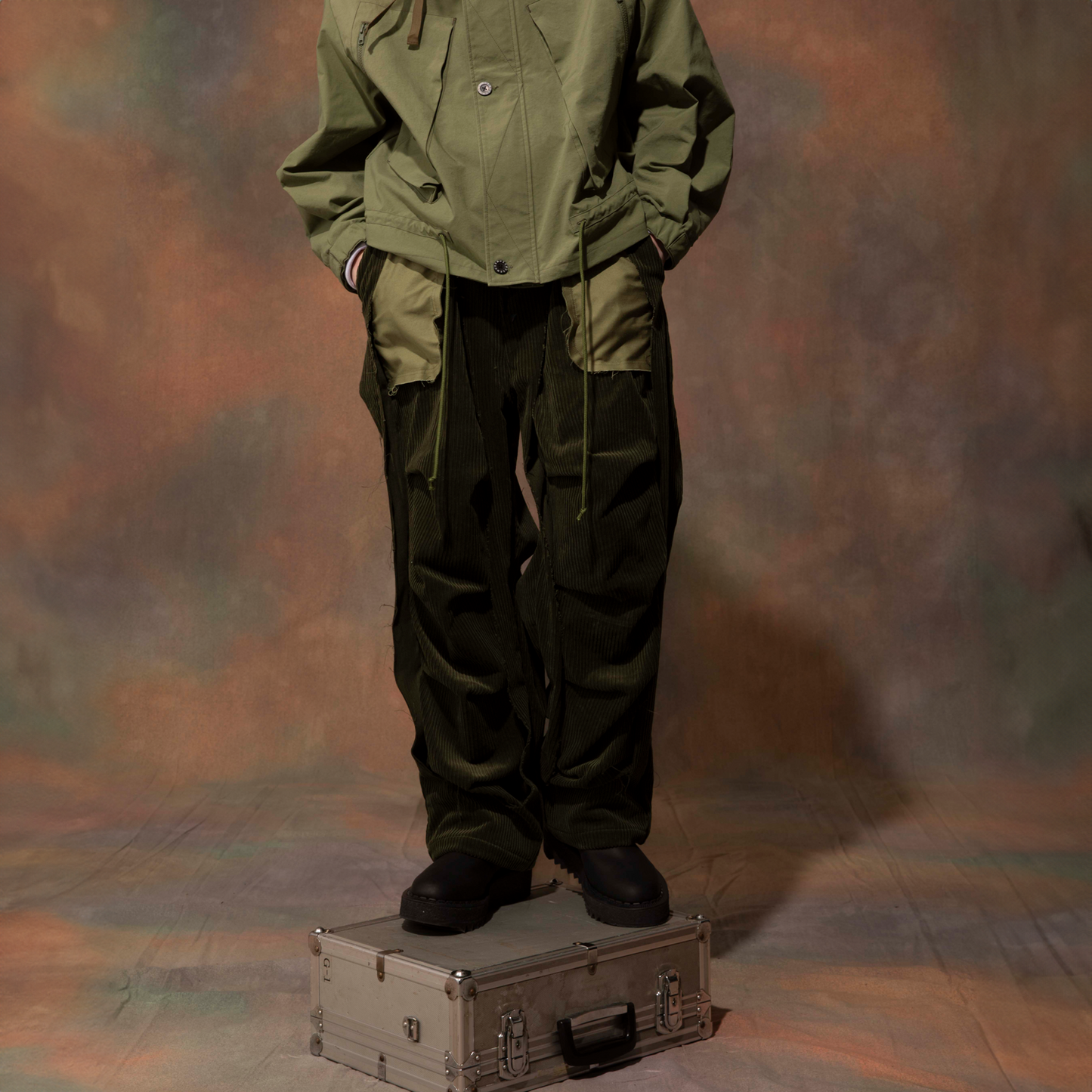 MUZE TURQUOISE LABEL - CORDUROY 3D TROUSERS(KHAKI) ミューズ コーデュロイ トラウザー カーキ