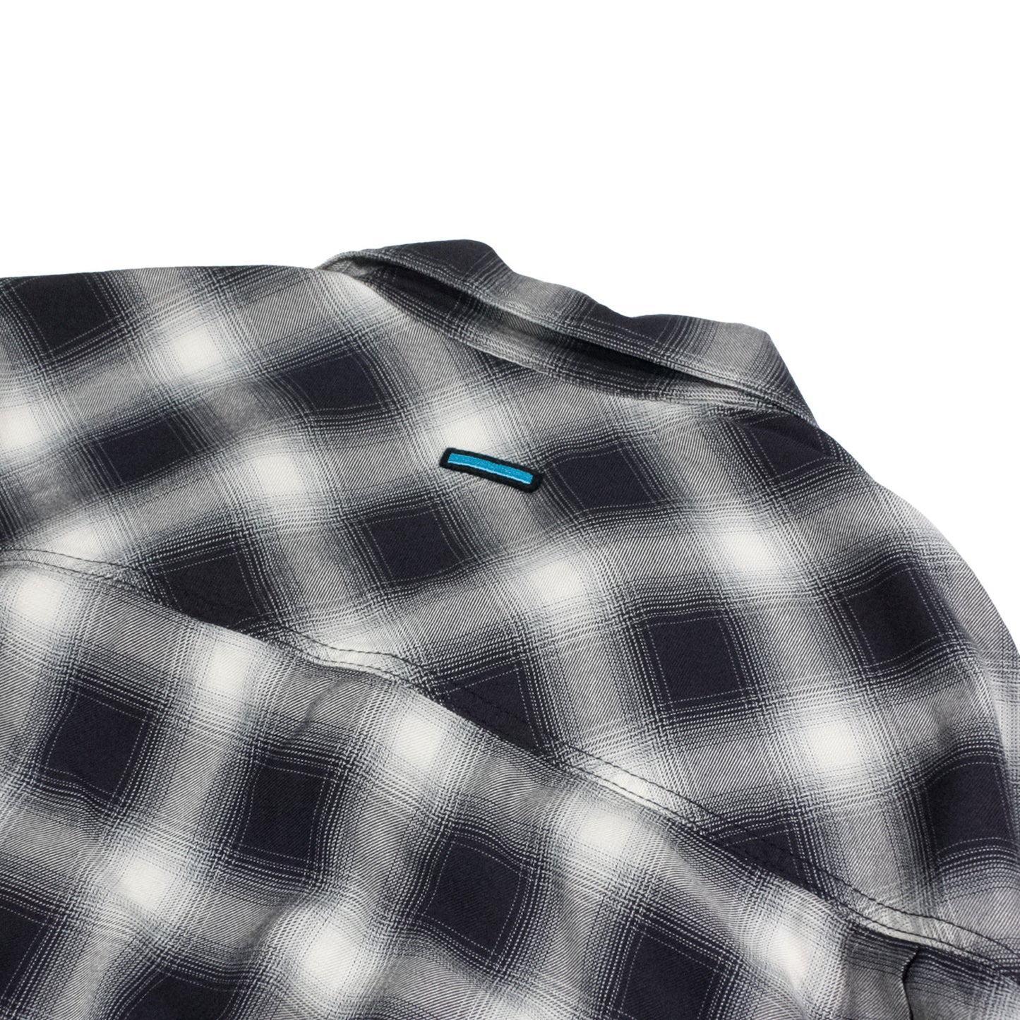 MUZE TURQUOISE LABEL -【RAYON OMBRE CHECK SHIRT(BLACK)】ミューズ レーヨン オンブル チェック シャツ ブラック