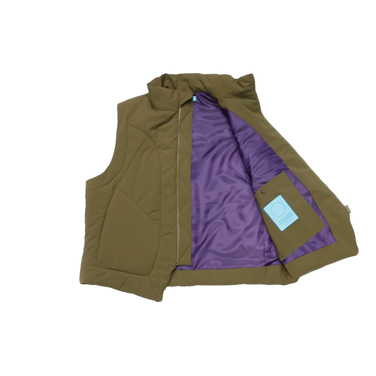 MUZE TURQUOISE LABEL -【PADDED CURVE VEST(KHAKI)】ミューズ パデット カーブ ベスト カーキ
