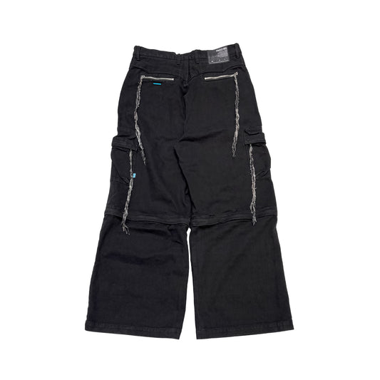 MUZE TURQUOISE LBEL × FACCIES - 【MULTI-POCKET DENIM CARGO(BLACK) 】ミューズ ファッチーズ マルチポケット カーゴ デニム ブラック