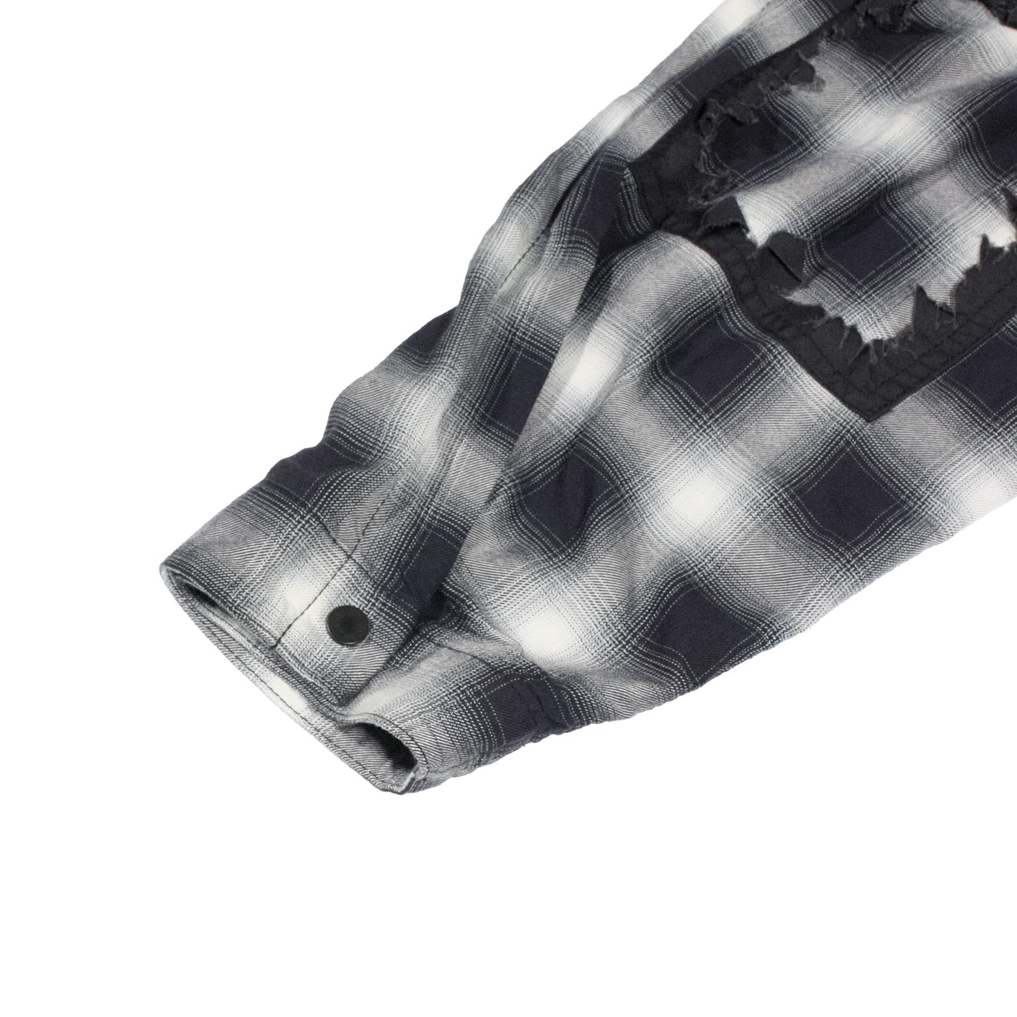 MUZE TURQUOISE LABEL -【RAYON OMBRE CHECK SHIRT(BLACK)】ミューズ レーヨン オンブル チェック シャツ ブラック
