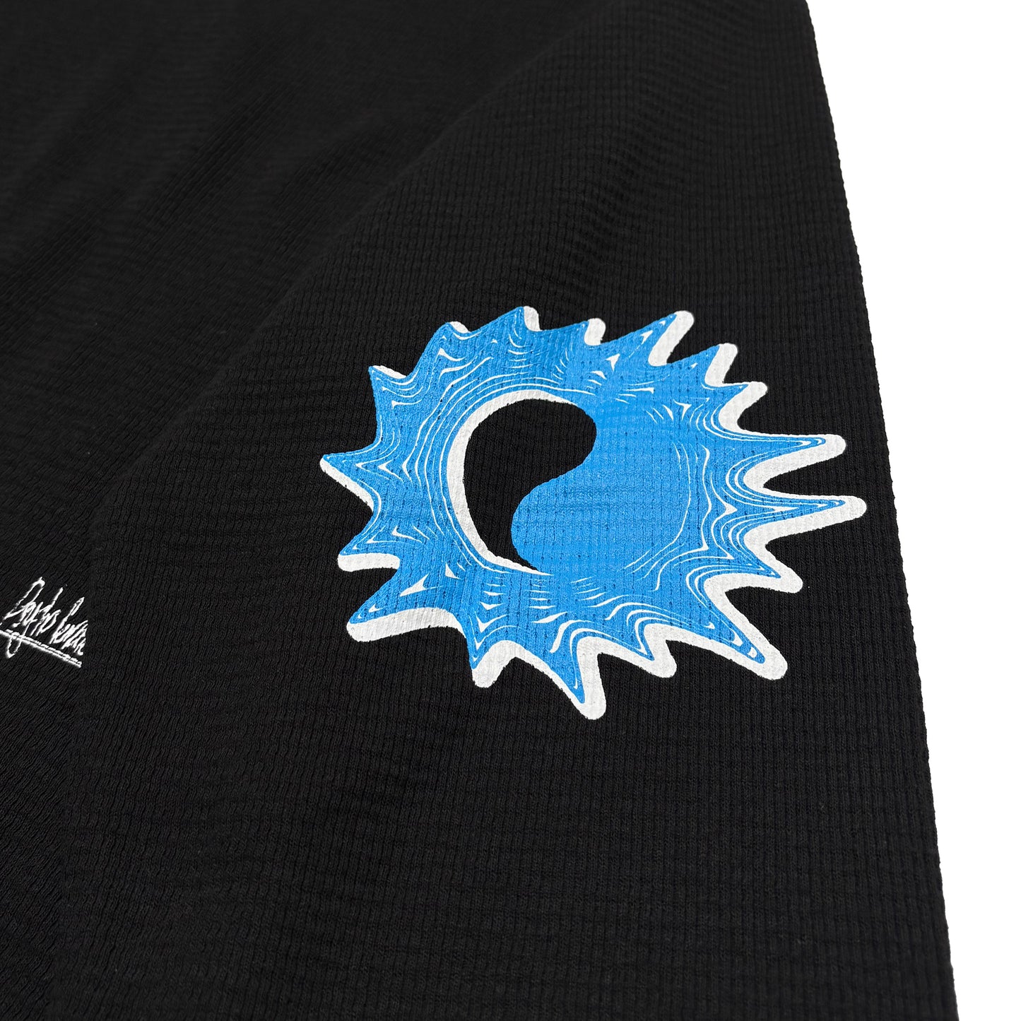 MUZE BLACK LABEL -【MUZE JUMBLE ACID THERMAL L/S TEE(BLACK)】ミューズ サーマル ワッフル ダメージ ブラック