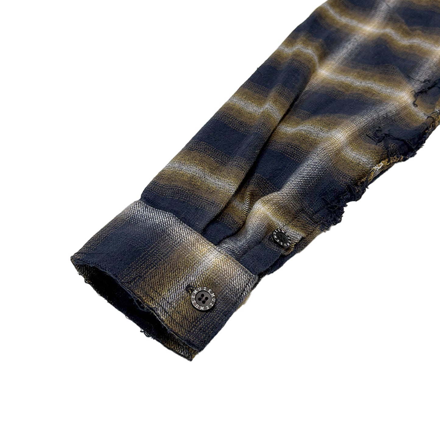 MUZE TURQUOISE LABEL -【CRASHED OMBRE CHECK SHIRT(YELLOW)】ミューズ オンブレ チェック シャツ クラッシュ ダメージ イエロー