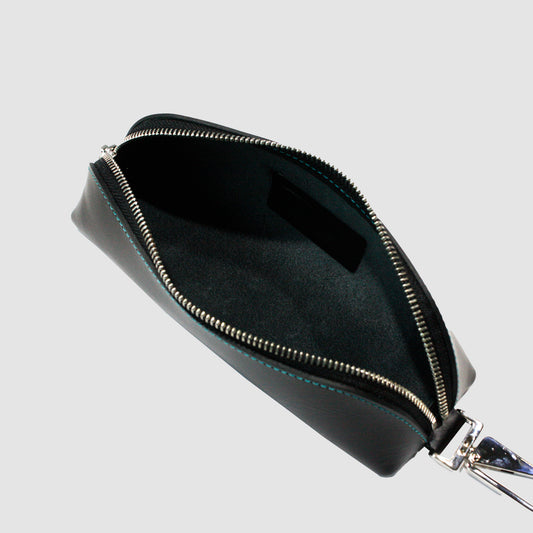 MUZE TURQUOISE LABEL - ×HIDAKA CARABINER PEN CASE(BLACK×TURQUOISE)ミューズ ヒダカ ペンケース ブラック×ターコイズ