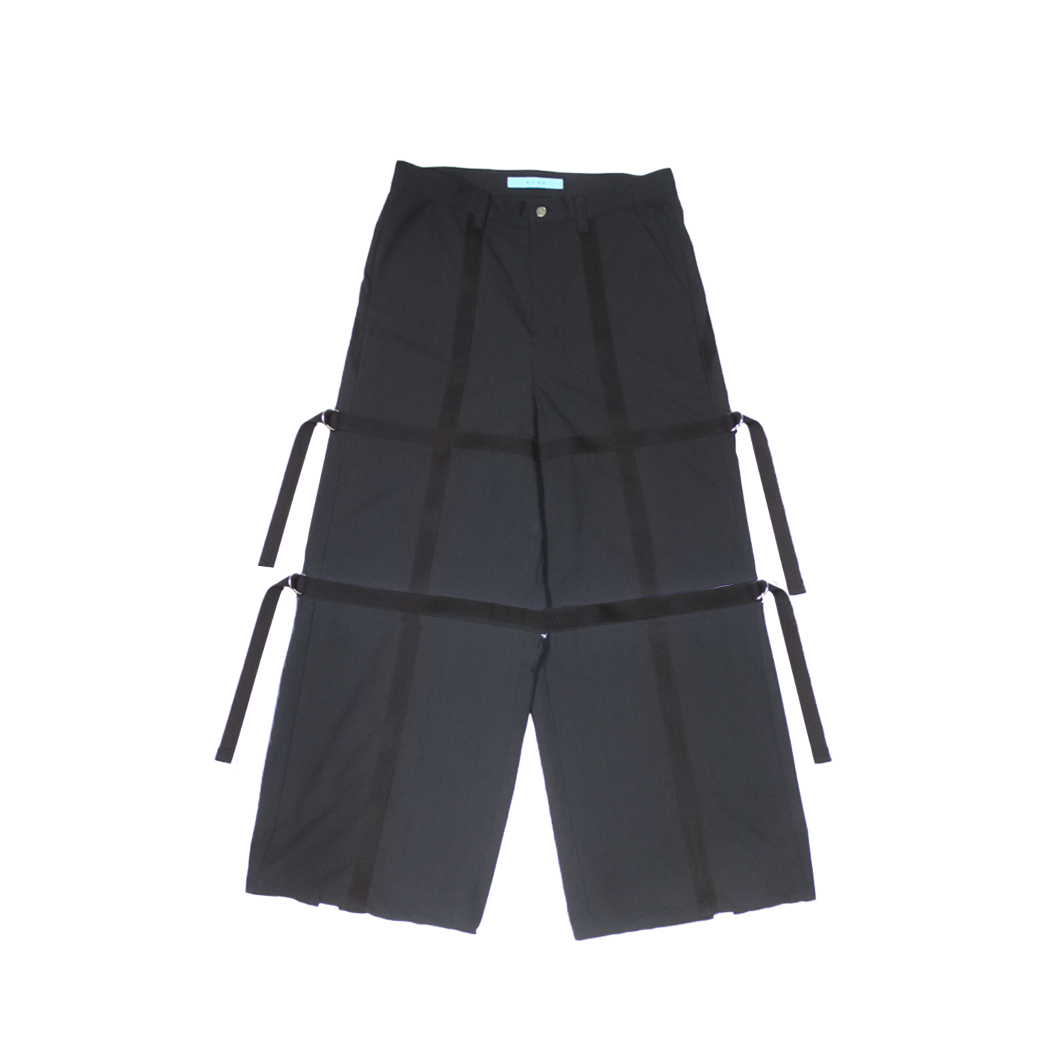 MUZE®︎ TURQUOISE LABEL -【BELTED WIDE TROUSERS(BLACK×BLACK