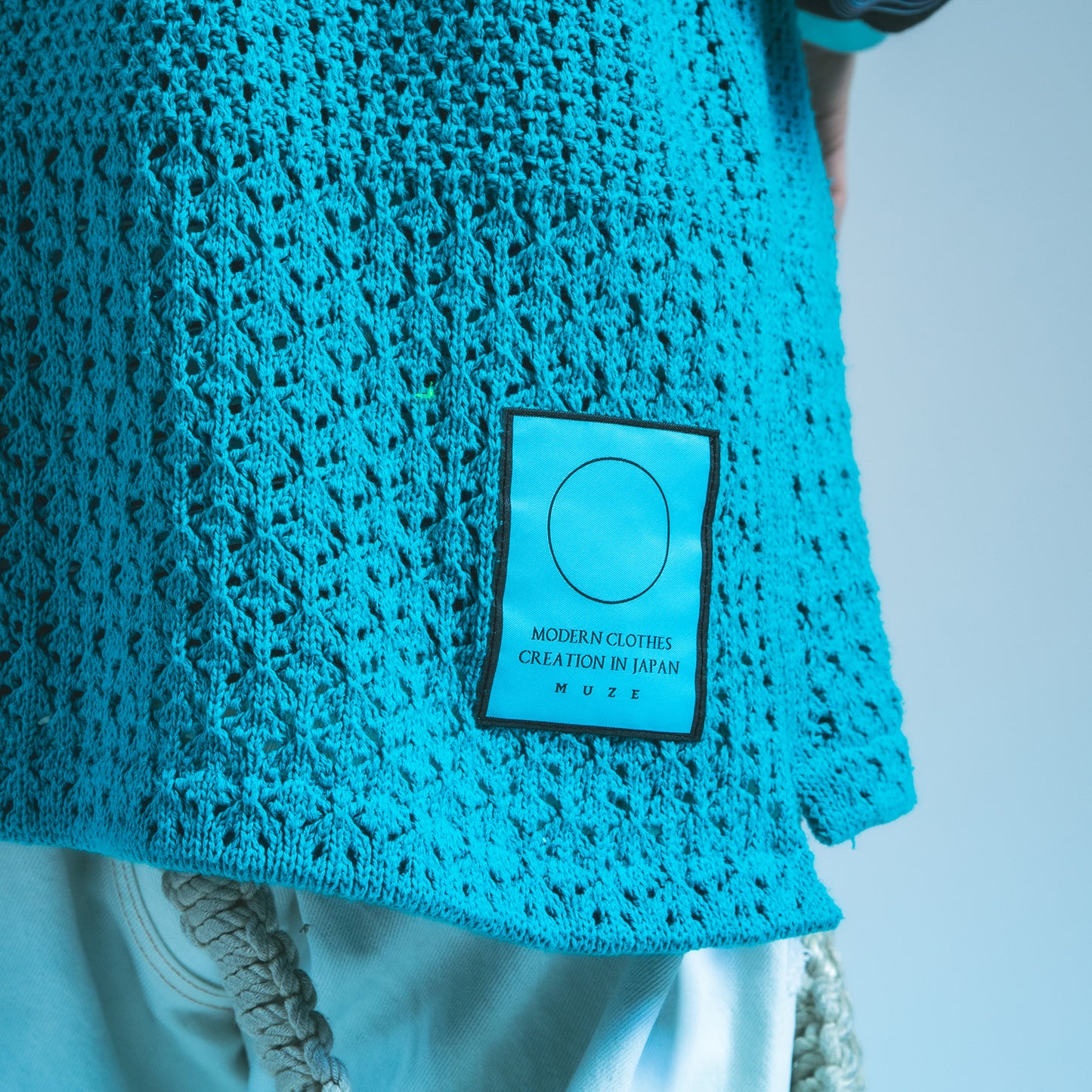 MUZE TURQUOISE LABEL × FACCIES - REC MESH PW LS SH(TURQUOISE) ミューズ ファッチーズ 2023年春夏 メッシュシャツ ターコイズ