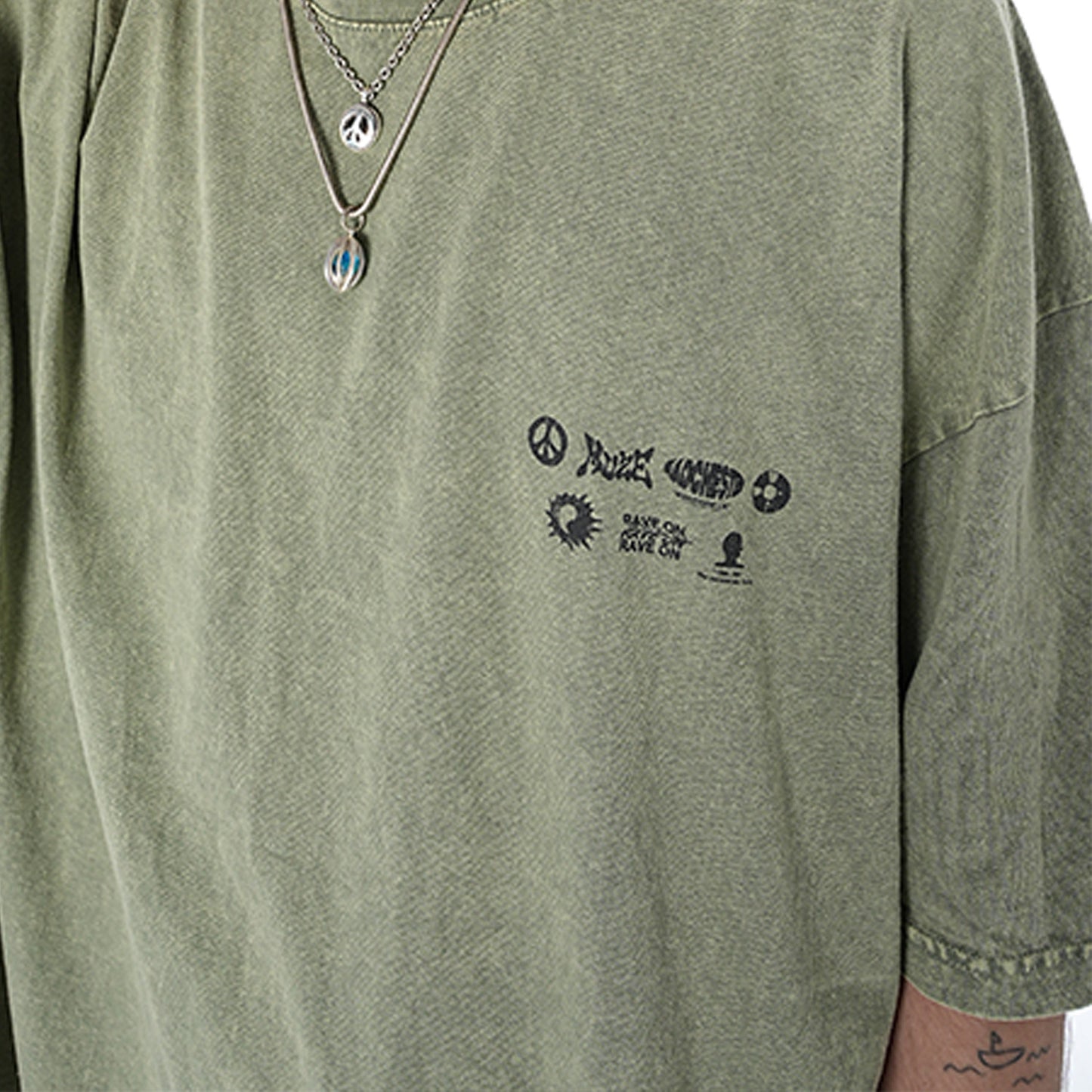 MUZE BLACK LABEL -【MUZE 24HOUR PARTY PEOPLE MINERAL WASH T-SH(MATCHA)】ミューズ ミネラル ウォッシュ Tシャツ マッチャ グリーン