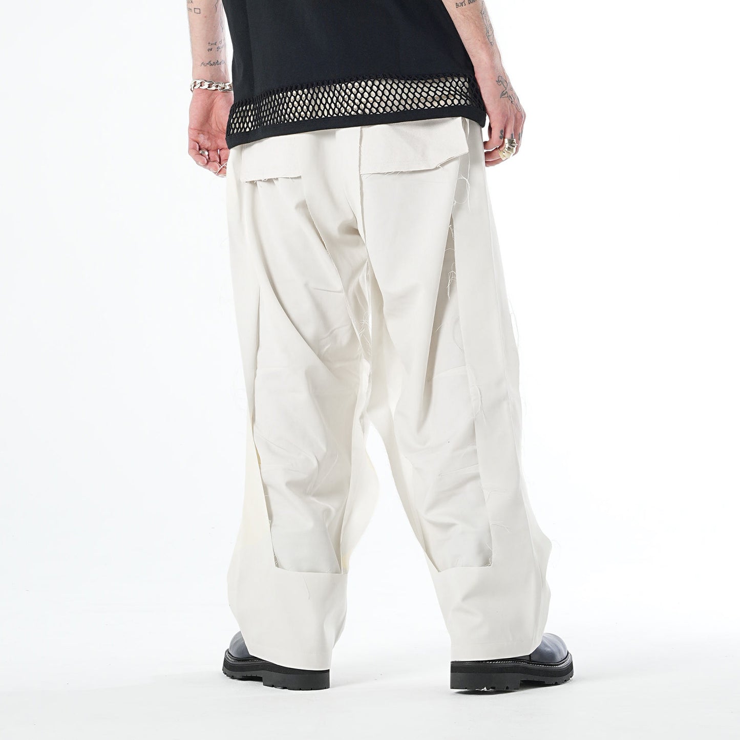 MUZE TURQUOISE LABEL - 【COTTEN DYED TWILL 3D TROUSERS(WHITE)】ミューズ コットン ツイル トラウザー ホワイト
