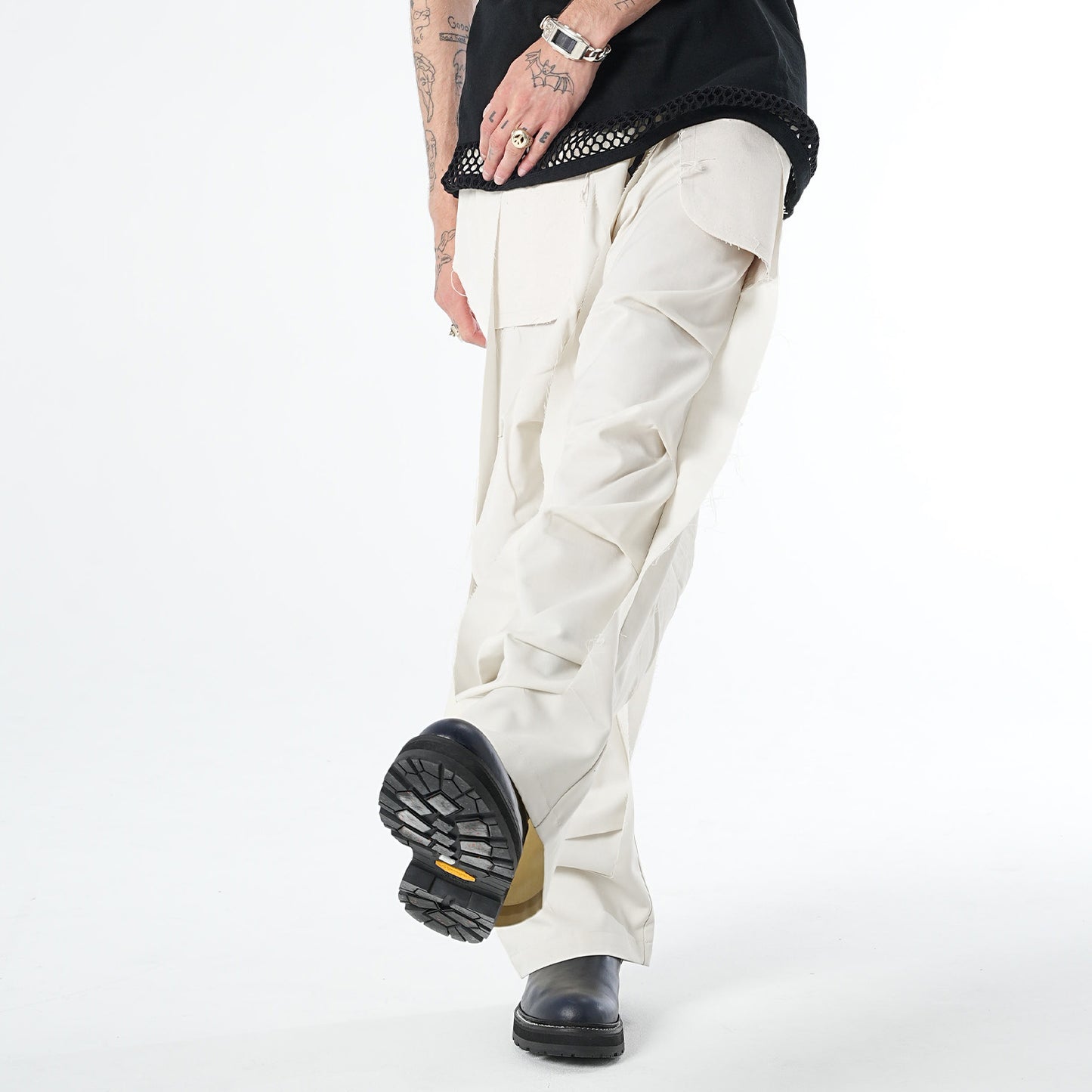 MUZE TURQUOISE LABEL - 【COTTEN DYED TWILL 3D TROUSERS(WHITE)】ミューズ コットン ツイル トラウザー ホワイト