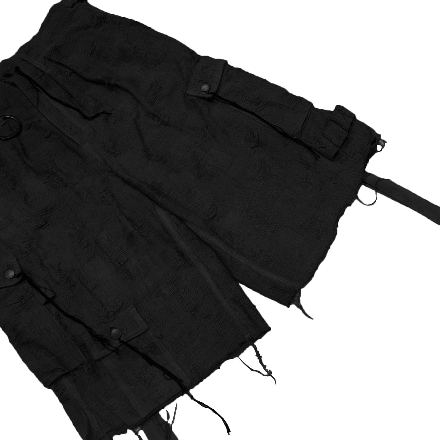 MUZE TURQUOISE LABEL × MINUS -【HBT CROPPED CARGO CRUST BORO(BLACK)】ミューズ マイナス クロップド カーゴ パンツ カットジャガード ブラック