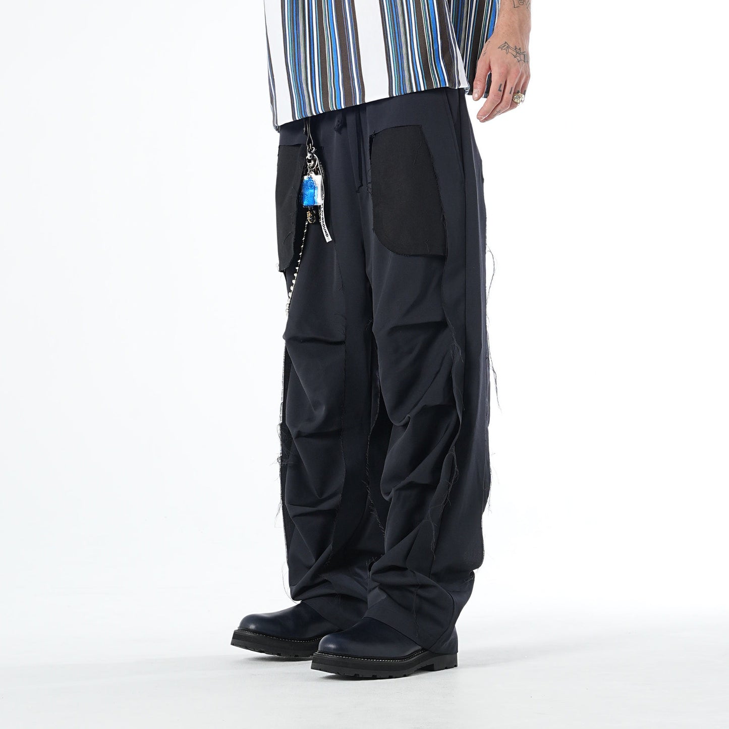 MUZE TURQUOISE LABEL - 【COTTEN DYED TWILL 3D TROUSERS(BLACK)】ミューズ コットン ツイル トラウザー ブラック
