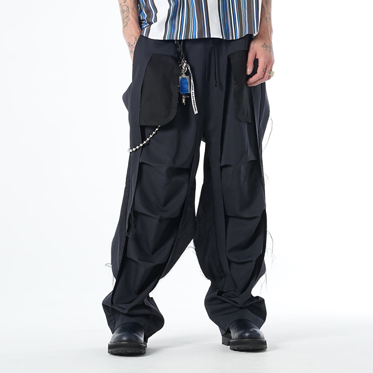 MUZE TURQUOISE LABEL - 【COTTEN DYED TWILL 3D TROUSERS(BLACK)】ミューズ コットン ツイル トラウザー ブラック