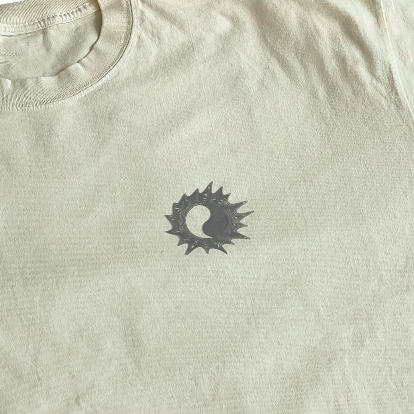 【SECRET SALE】MUZE BLACK LABEL -【ACID YIN-YANG FLOCKY PRINT T-SH(NATURAL)】ミューズ インヤン Tシャツ フロッキー ナチュラル